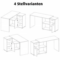 Schreibtisch - weiß - variabel stellbar -Günstiges Büro Geschäft 0131003900 03 1600Wx1600H