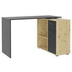 Schreibtisch - Artisan Eiche - schwarz - variabel stellbar