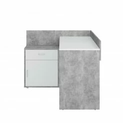 Winkelschreibtisch - Beton Optik - weiß - 129 cm breit -Günstiges Büro Geschäft 0131010900 04 1600Wx1600H