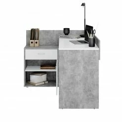 Winkelschreibtisch - Beton Optik - weiß - 129 cm breit -Günstiges Büro Geschäft 0131010900 05 1600Wx1600H