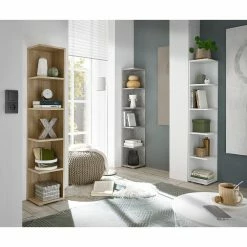 Eckregal - Beton-Optik - 142 cm hoch -Günstiges Büro Geschäft 0153001901 07 1600Wx1600H