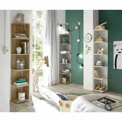 Eckregal - Beton-Optik - 142 cm hoch -Günstiges Büro Geschäft 0153001901 08 1600Wx1600H