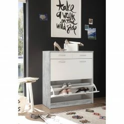 Schuhkipper - Beton-weiß - 87 cm breit -Günstiges Büro Geschäft 0153012401 04 1600Wx1600H