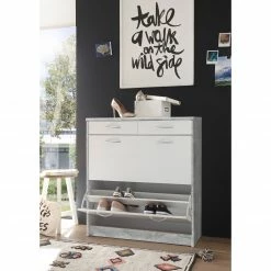 Schuhkipper - Beton-weiß - 87 cm breit -Günstiges Büro Geschäft 0153012401 05 1600Wx1600H
