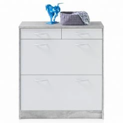 Schuhkipper - Beton-weiß - 87 cm breit -Günstiges Büro Geschäft 0153012401 07 1600Wx1600H