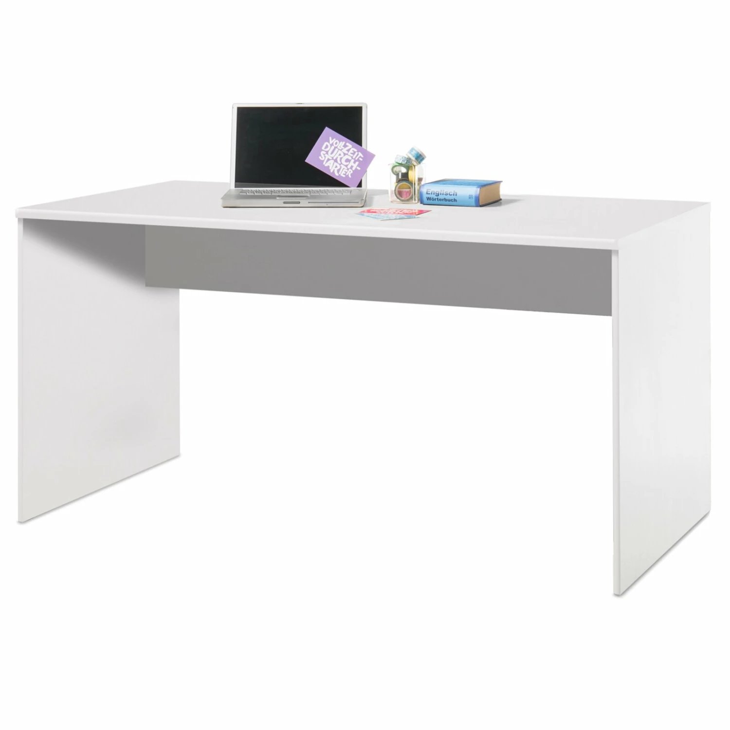 Schreibtisch - weiß - 150 cm breit 3 Schreibtisch - weiß - 150 cm breit