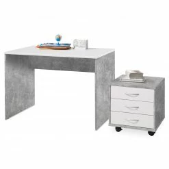 Rollcontainer - Beton-weiß - 46 cm breit -Günstiges Büro Geschäft 0153012601 03 1600Wx1600H