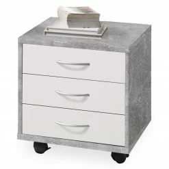 Rollcontainer - Beton-weiß - 46 cm breit
