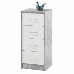 Kommode - Beton-weiß - 38 cm breit