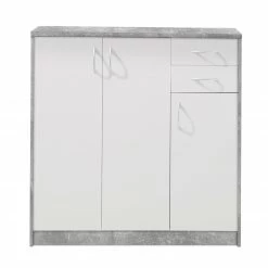 Kommode - Beton-weiß - 109 cm breit