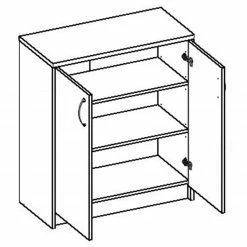 Kommode - Betonoptik-weiß - 2 Türen - 74 cm -Günstiges Büro Geschäft 0153014101 03 1600Wx1600H