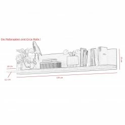Wandboard - Artisan Eiche-Burned Wood - 135 cm breit -Günstiges Büro Geschäft 0405037800 04 1600Wx1600H