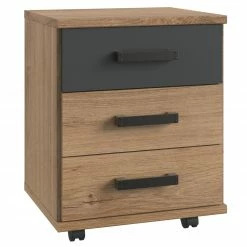 Rollcontainer - Plankeneiche - graphit - 46 cm