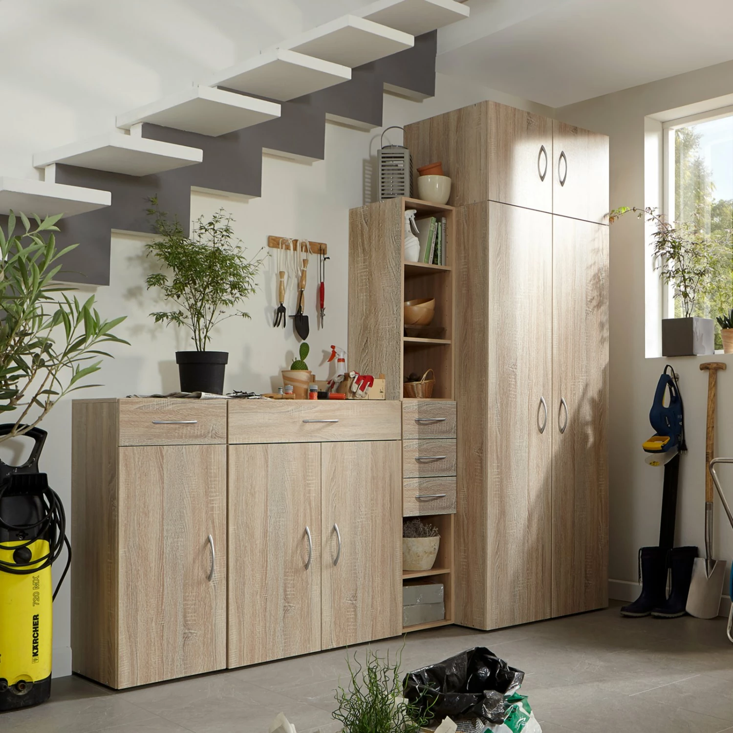 Regal - Eiche sägerau - 40x126x40 cm 4 Regal - Eiche sägerau - 40x126x40 cm – Bild 2