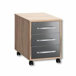 Rollcontainer - Sonoma Eiche - grau - 43 cm breit