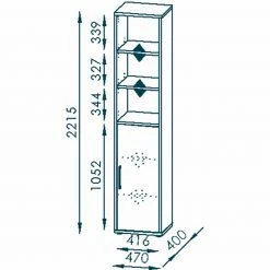 Aktenschrank - Riviera Eiche - weiß Hochglanz - eine Tür -Günstiges Büro Geschäft 0432014700 06 1600Wx1600H