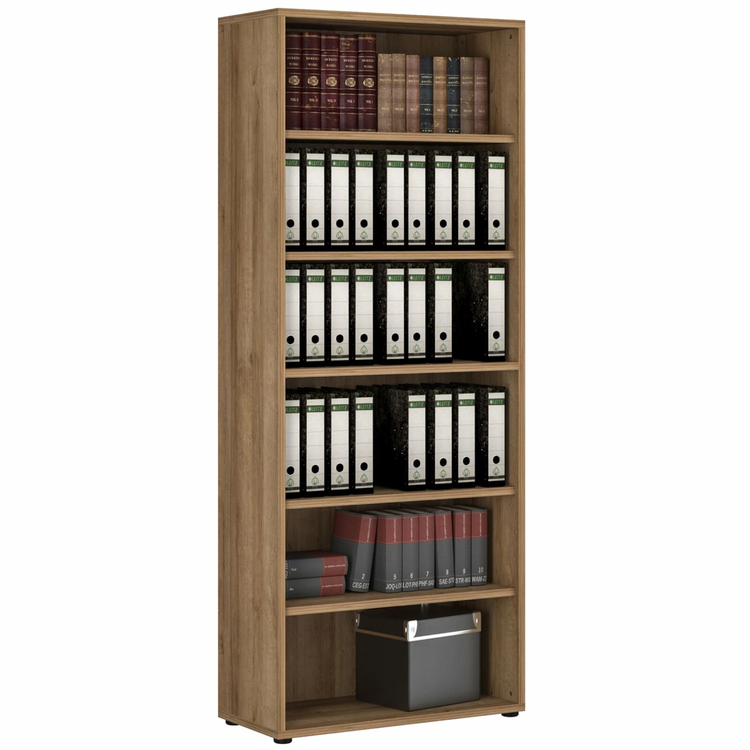 Aktenregal - Eiche Riviera - 89x221 cm 5 Aktenregal - Eiche Riviera - 89x221 cm – Bild 3