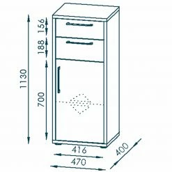 Aktenschrank - Riviera Eiche - weiß Hochglanz - 113 cm hoch -Günstiges Büro Geschäft 0432015200 06 1600Wx1600H