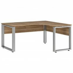 Winkelschreibtisch - Riviera Eiche - Alu-Optik - 160 cm