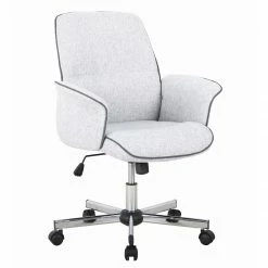 Drehstuhl - grau - schwarzer Keder - höhenverstellbar