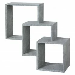 Wandregal - Betonoptik - 3 Fächer