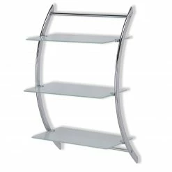 Wandregal - Metall verchromt - Sicherheitsglas