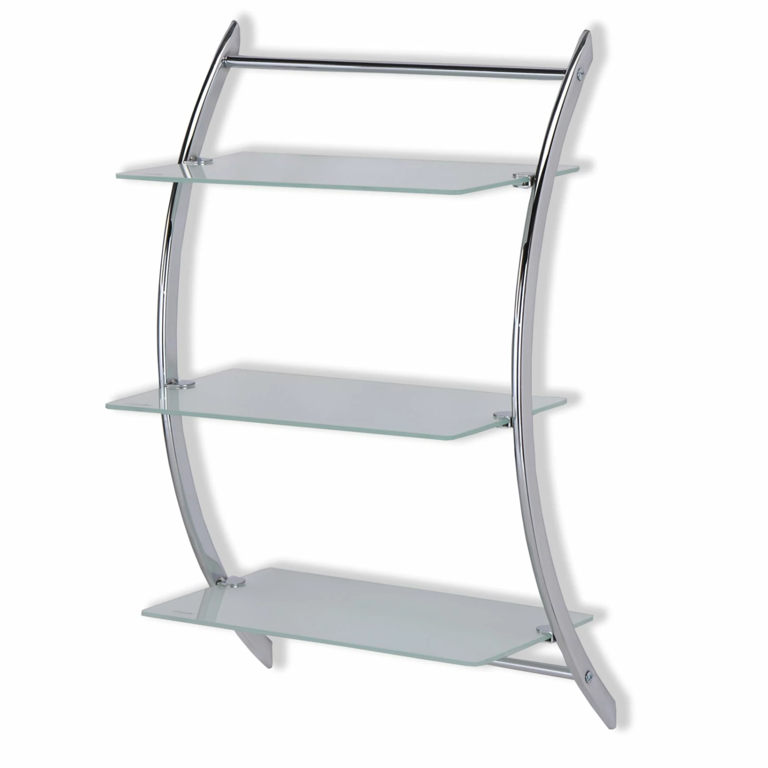 Wandregal - Metall verchromt - Sicherheitsglas 3 Wandregal - Metall verchromt - Sicherheitsglas