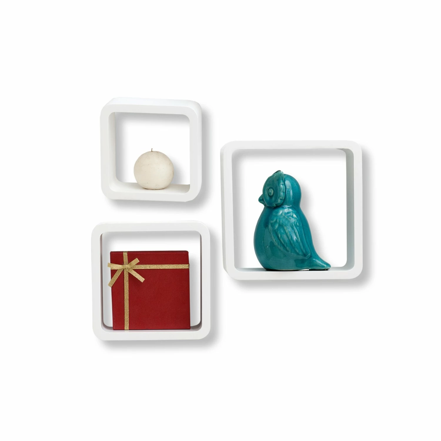 Regalwürfel 3-teilig - weiß matt - Holzfaserplatte 4 Regalwürfel 3-teilig - weiß matt - Holzfaserplatte – Bild 2