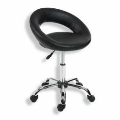 Drehstuhl - schwarz - Lederoptik