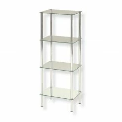 Badregal - Metall - 4 Glasböden - 40 cm breit