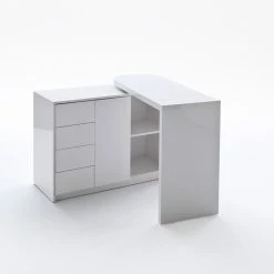 Schreibtisch - weiß - hochglanz - schwenkbar -Günstiges Büro Geschäft 1015136900 04 1600Wx1600H