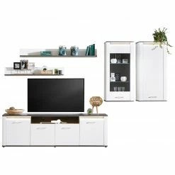 Luca Bessoni Wandboard ALASSIO - weiß Hochglanz - Matera dunkel - 120 cm -Günstiges Büro Geschäft 1016018700 04 1600Wx1600H