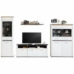 Luca Bessoni Wandboard ALASSIO - weiß Hochglanz - Matera dunkel - 120 cm -Günstiges Büro Geschäft 1016018700 05 1600Wx1600H