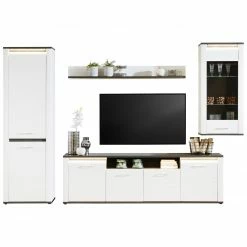 Luca Bessoni Wandboard ALASSIO - weiß Hochglanz - Matera dunkel - 156 cm -Günstiges Büro Geschäft 1016019400 03 1600Wx1600H