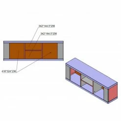 Hängeregal - Artisan Eiche - 124 cm -Günstiges Büro Geschäft 1023002700 03 1600Wx1600H