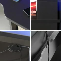 Gamer-Schreibtisch - schwarz matt - 160 cm -Günstiges Büro Geschäft 1023004700 04 1600Wx1600H