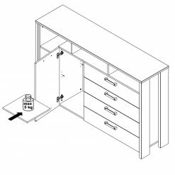 Sideboard - Old Wood Vintage - Betonoptik -Günstiges Büro Geschäft 1023020800 03 1600Wx1600H