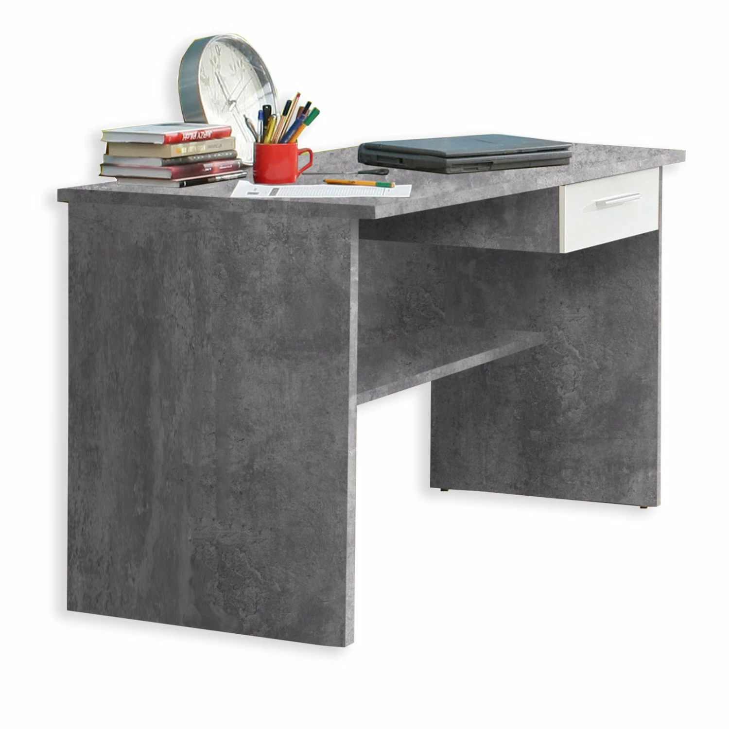 Schreibtisch - Betonoptik - 110 cm 3 Schreibtisch - Betonoptik - 110 cm