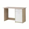 Schreibtisch - Sonoma Eiche-weiß - Schubkasten - 123 cm -Günstiges Büro Geschäft 1023080100 1600Wx1600H