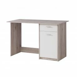 Schreibtisch - Sandeiche-weiß - Schubkasten - 123 cm