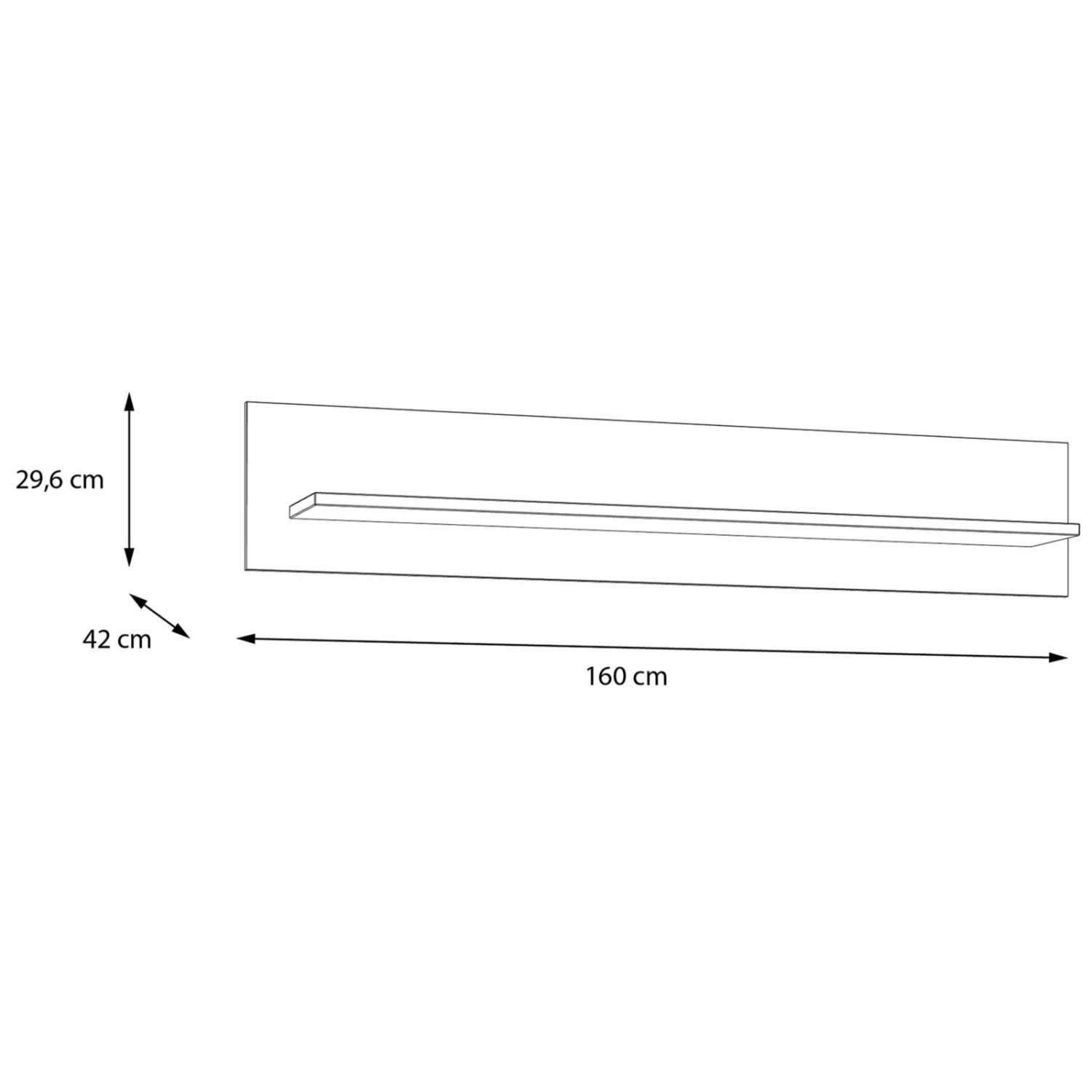 Wandboard - Eiche grau - Riviera Eiche - 160 cm 7 Wandboard - Eiche grau - Riviera Eiche - 160 cm – Bild 5