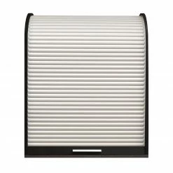 Jalousieschrank - Schwarzstahloptik-weiß matt - 69 cm