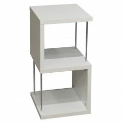 Standregal - weiß matt - silber - 65 cm hoch