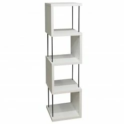 Standregal - weiß matt - schwarz - 126 cm