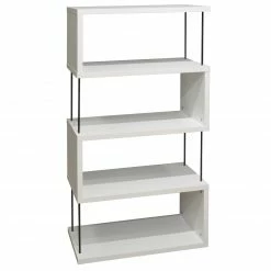 Standregal - weiß matt - schwarz - 66 cm breit