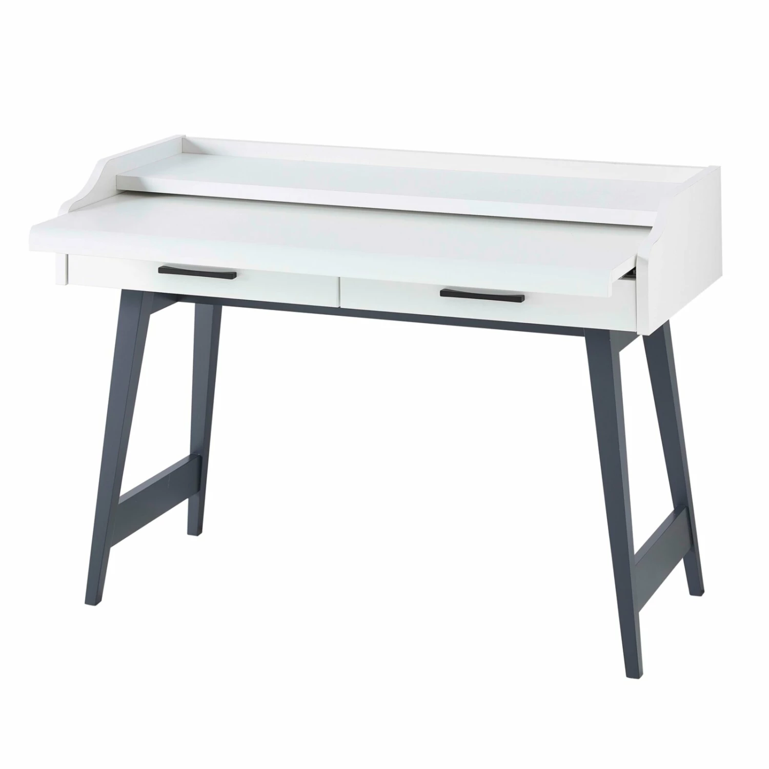 Sekretär - weiß-grau - ausziehbar 5 Sekretär - weiß-grau - ausziehbar – Bild 3