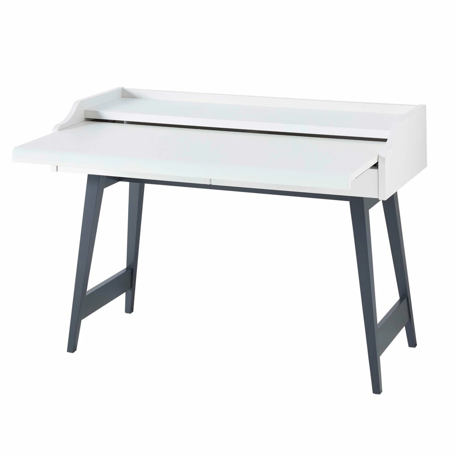 Sekretär - weiß-grau - ausziehbar 6 Sekretär - weiß-grau - ausziehbar – Bild 4