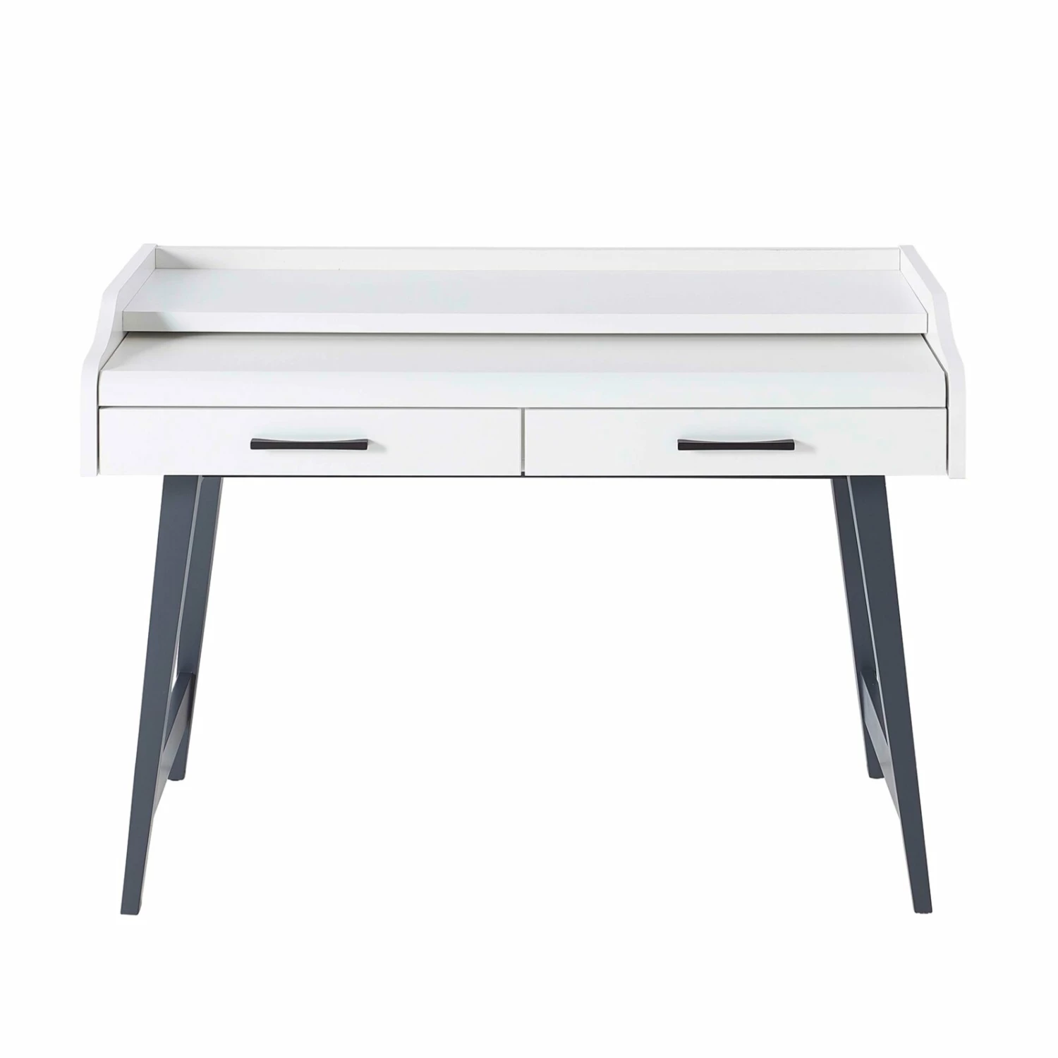 Sekretär - weiß-grau - ausziehbar 3 Sekretär - weiß-grau - ausziehbar