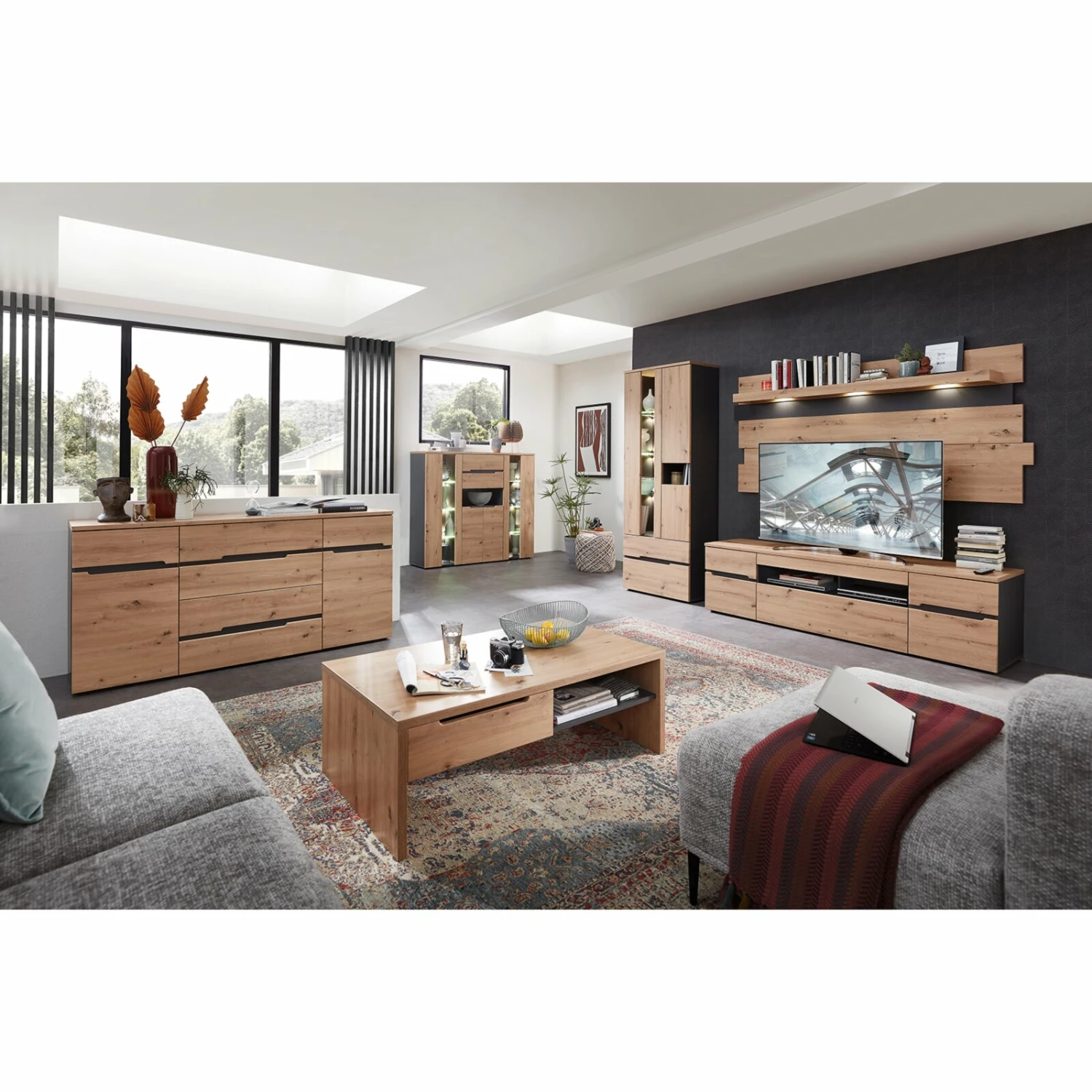 Wandpaneel - Artisan Eiche - Graphit - 202 cm 7 Wandpaneel - Artisan Eiche - Graphit - 202 cm – Bild 5