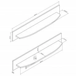 Wandboard - anthrazit - weiß Hochglanz - 150 cm 10 Wandboard - anthrazit - weiß Hochglanz - 150 cm -Günstiges Büro Geschäft 1256000800 03 1600Wx1600H
